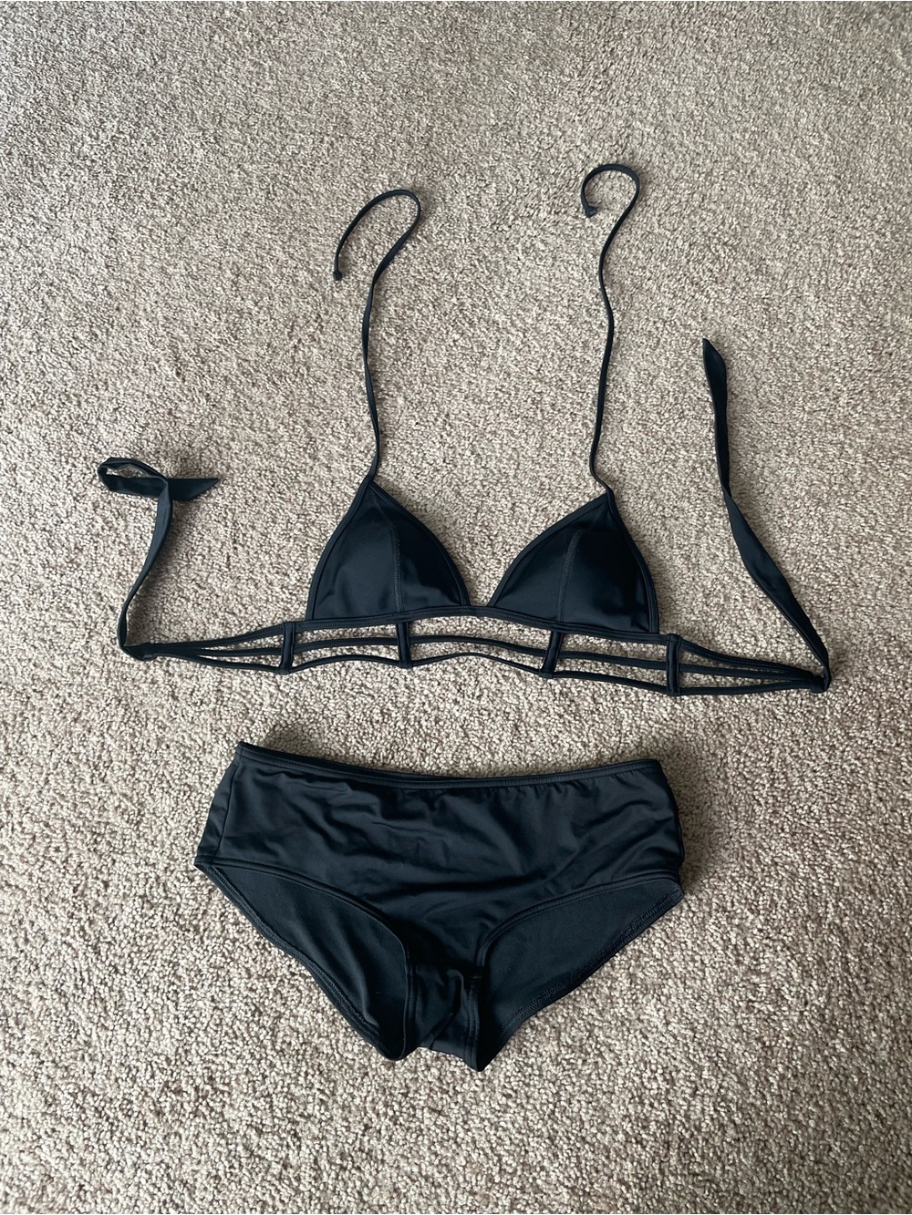 Victoria’s Secret Pink Caged Bikini Top Low Rise Hipster Bottoms Bikini Swim